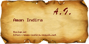 Aman Indira névjegykártya
